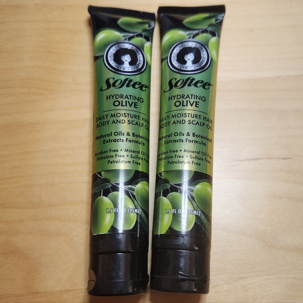NEW 2 PK Softee Hydrating Olive Daily Moisture Hair, Body, and Scalp Oil